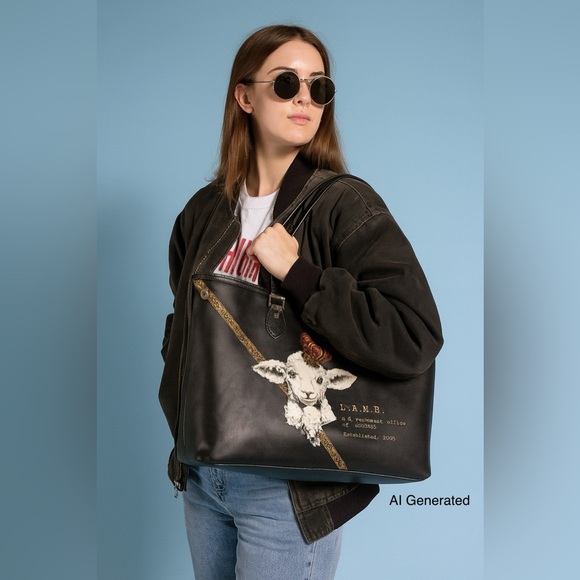 L.A.M.B. By Gwen Stefani Crown Lamb Tote Shoulder Bag Y2K Rare HTF! - Picture 16 of 16